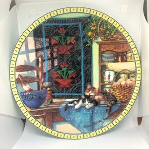 Edwin Knowles Lazy Morning Cat Plate
